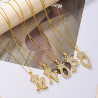 Crown Initial Pendant Necklace - image 7