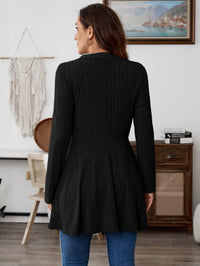 Women's Casual Solid Color Ribbed Knit Jacket - image 3