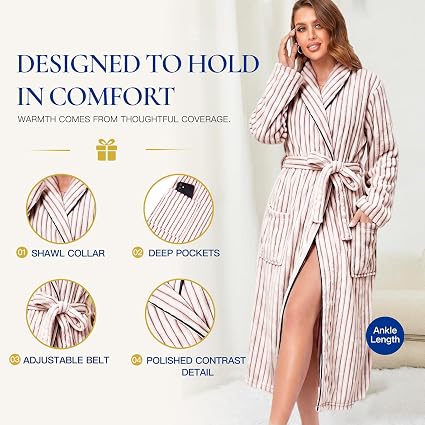 RONGTAI Women's Luxury Robe, Long Soft Bathrobe, Cozy Lounge Wear Gift - image 2