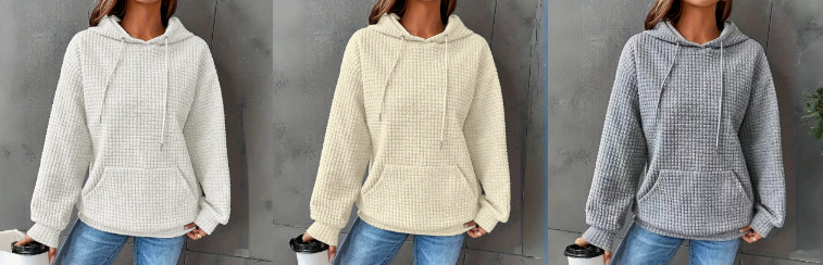 Women's Loose Fitting Hooded Long Sleeved Sweatshirt - image 10