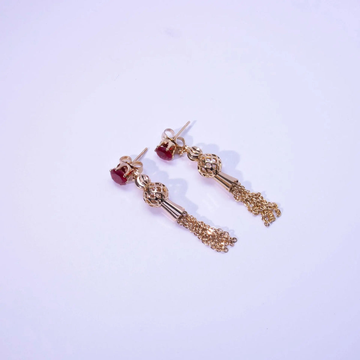 Pendientes de gota con borlas de cristal dorado - image 3