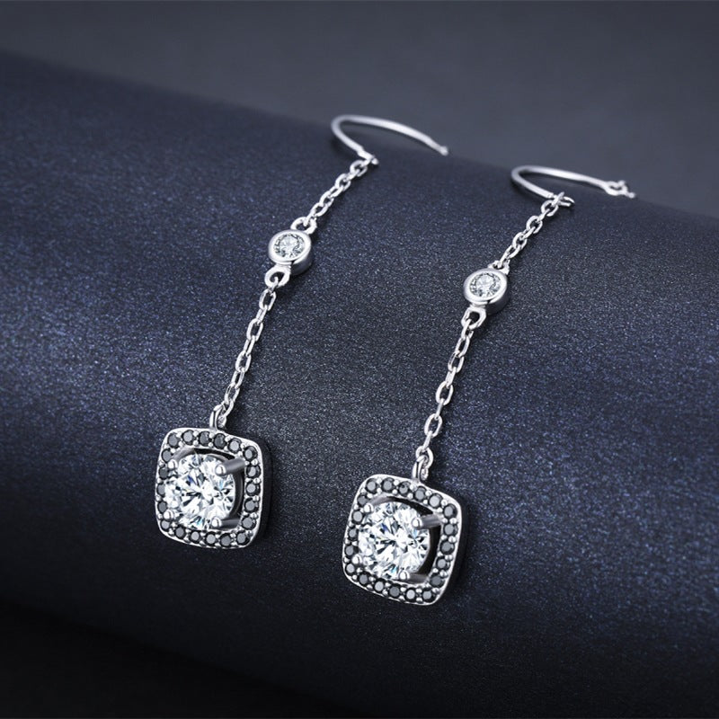 Long Zircon Drop Earrings - image 3