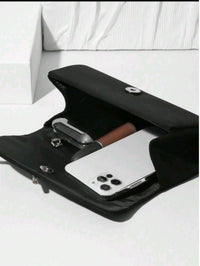 Women's Black Velvet Rhinestone Bow Evening Clutch, Envelope Party Purse with Chain Strap - image 5