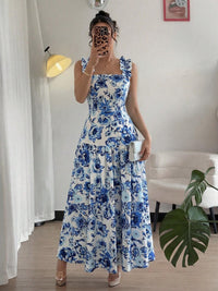 Women's Ruffle Trim Casual Maxi Dress - image 6