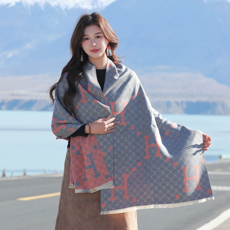 Retro High Sense Artificial Cashmere Scarf - image 10