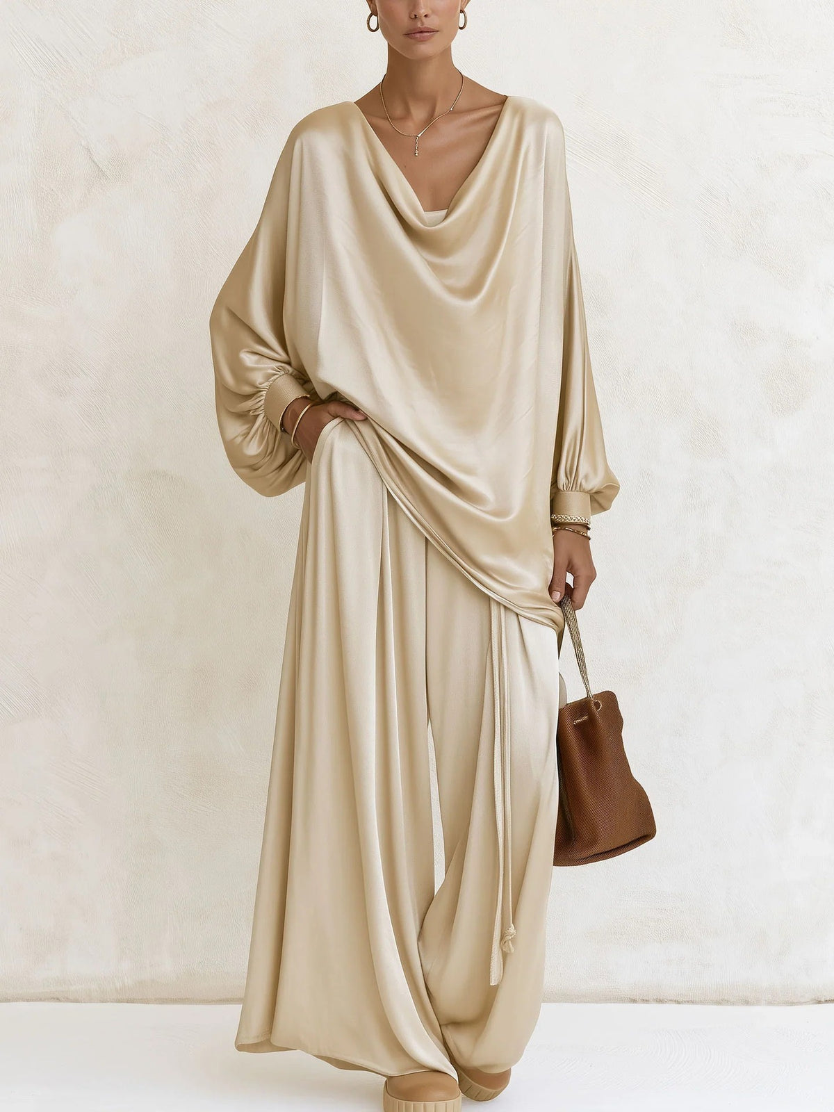 Women's Wide Leg Pants Two-Piece Set