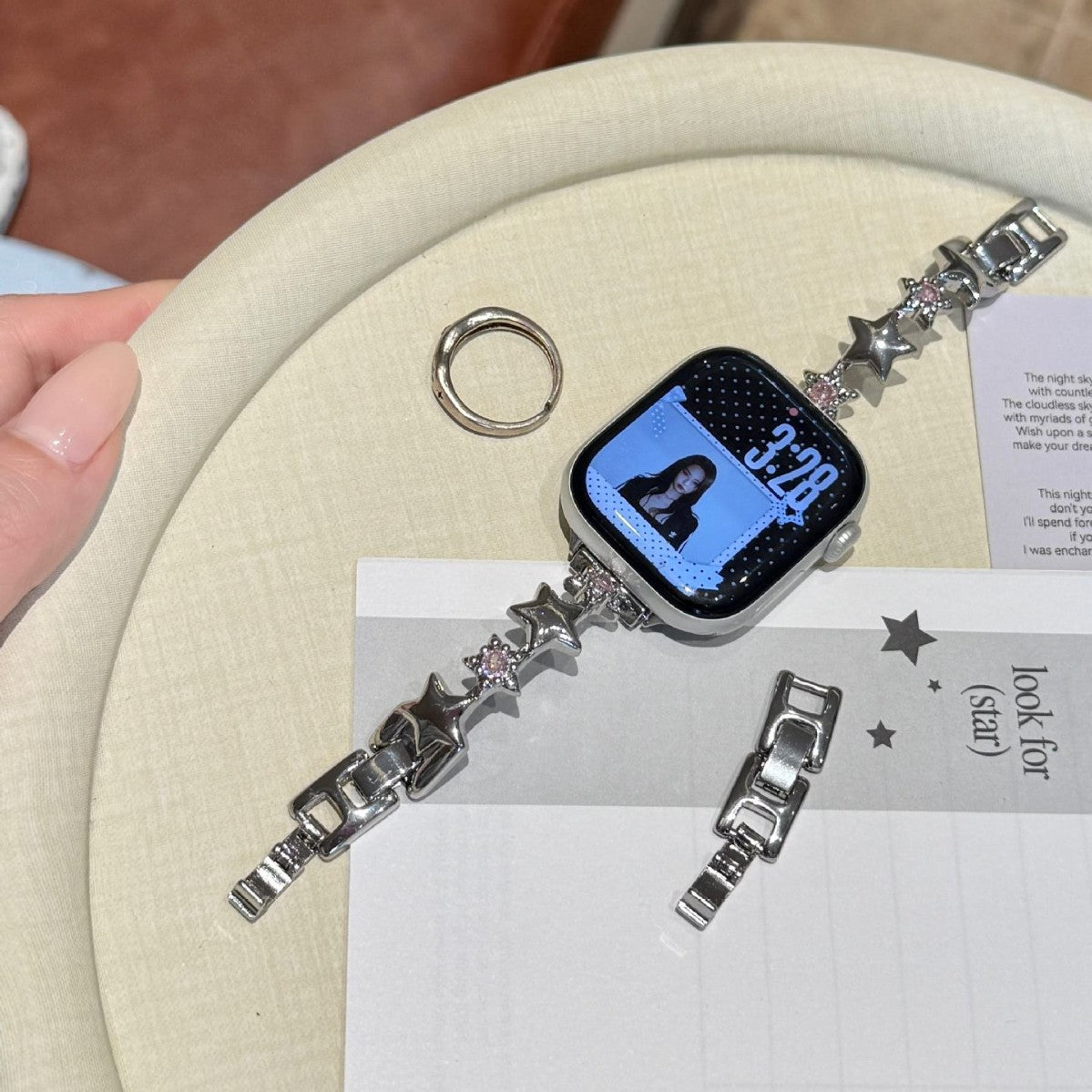 Rhinestone Copper Chain Watch Band - image 2