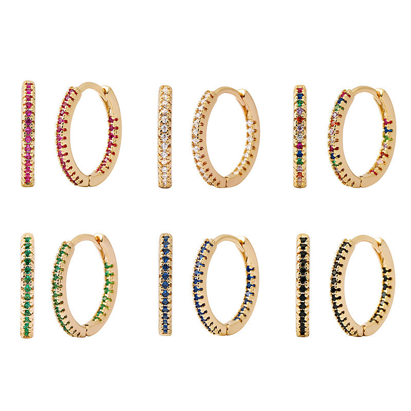 Ear cuffs de aro con circonitas multicolor - image 4