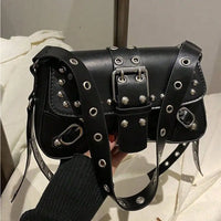 Studded Vegan Leather Shoulder Bag - image 3