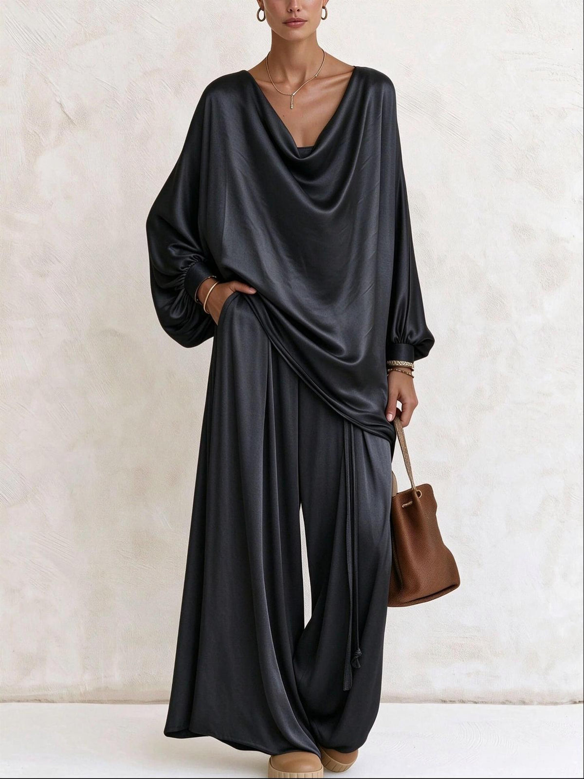 Women's Wide Leg Pants Two-Piece Set - image 9