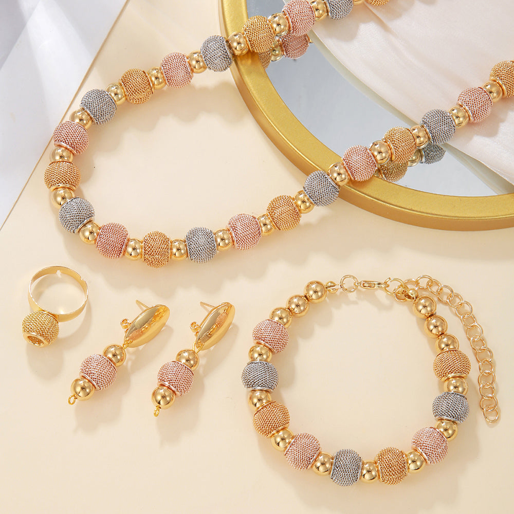 Two-Tone Beaded Jewelry Set - image 2