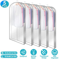 Paquete de 5 fundas transparentes para colgar ropa, antipolvo - image 1