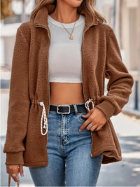 Women’s Autumn Winter Casual Loose-Fit Long Sleeve Jacket With Adjustable Drawstring Waist - image 1