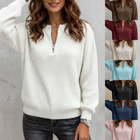Women's Zip-Up Long Sleeve Loose Top - image 1