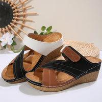 Sewing Line Lightweight Wedge Velcro Multicolor Shoes - image 6