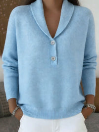 Women's Solid Color Polo Neck Casual Chic Top - image 8