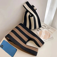 Only Self Pickup---Handbag Women's Knitted Wool Bucket Bag Versatile Handbag Casual Tote Bag Box Rice Bag - image 6