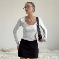U-Neck Slim Fit Long Sleeve Base Top - image 8
