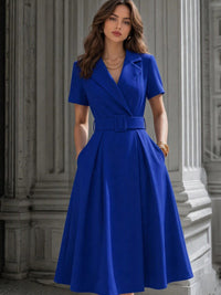 French Style V-Neck Tailored Dress - image 8