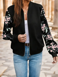 Floral Print Zip Up Jacket - image 2