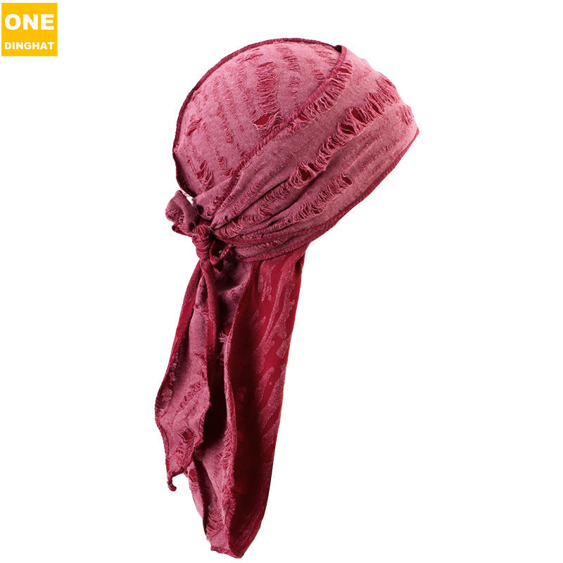 Retro Distressed Denim Ribbon Hat - image 6