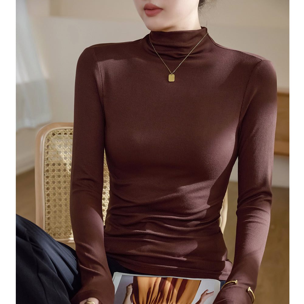 Women's Mock Neck Long Sleeve Base Layer T-Shirt - image 9