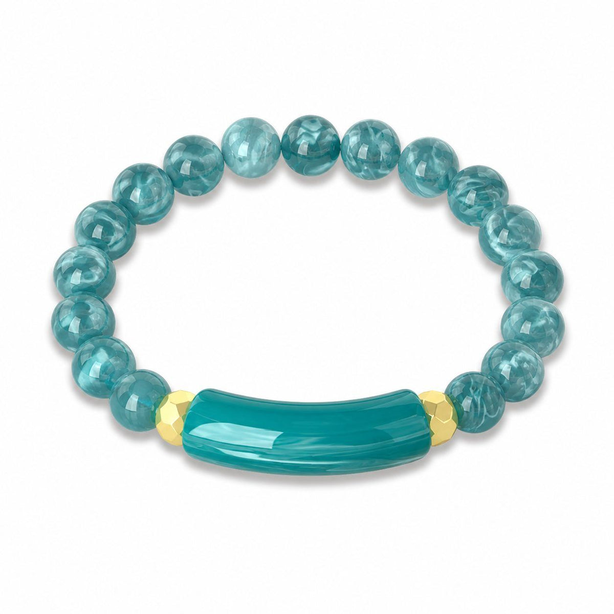 Peacock Blue Chip Bead Bracelet - image 6
