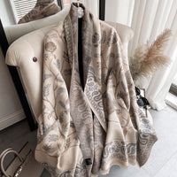 Cashmere-Feel Tassel Neck Warmer Scarf - image 3