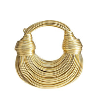 Women's Gold Woven Ring Handle Handbag - image 2