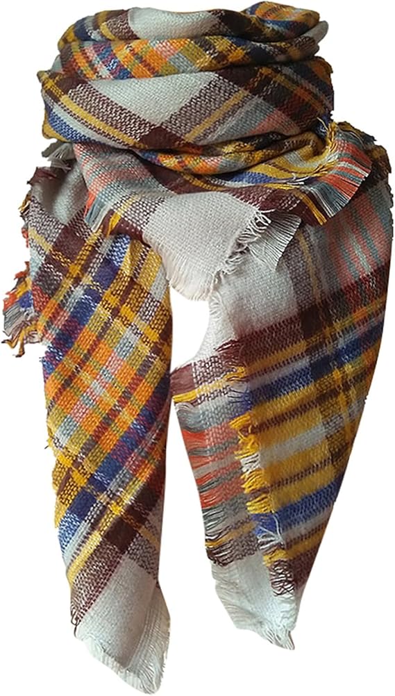 Women's Yellow Blue Scarf - image 2