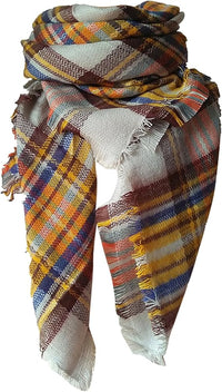 Women's Yellow Blue Scarf - image 2