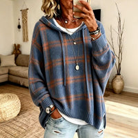 Loose-fit Drop-shoulder Drawstring Pullover Sweater - image 1