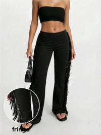 Women's Retro Fringe Flare Pants - image 2