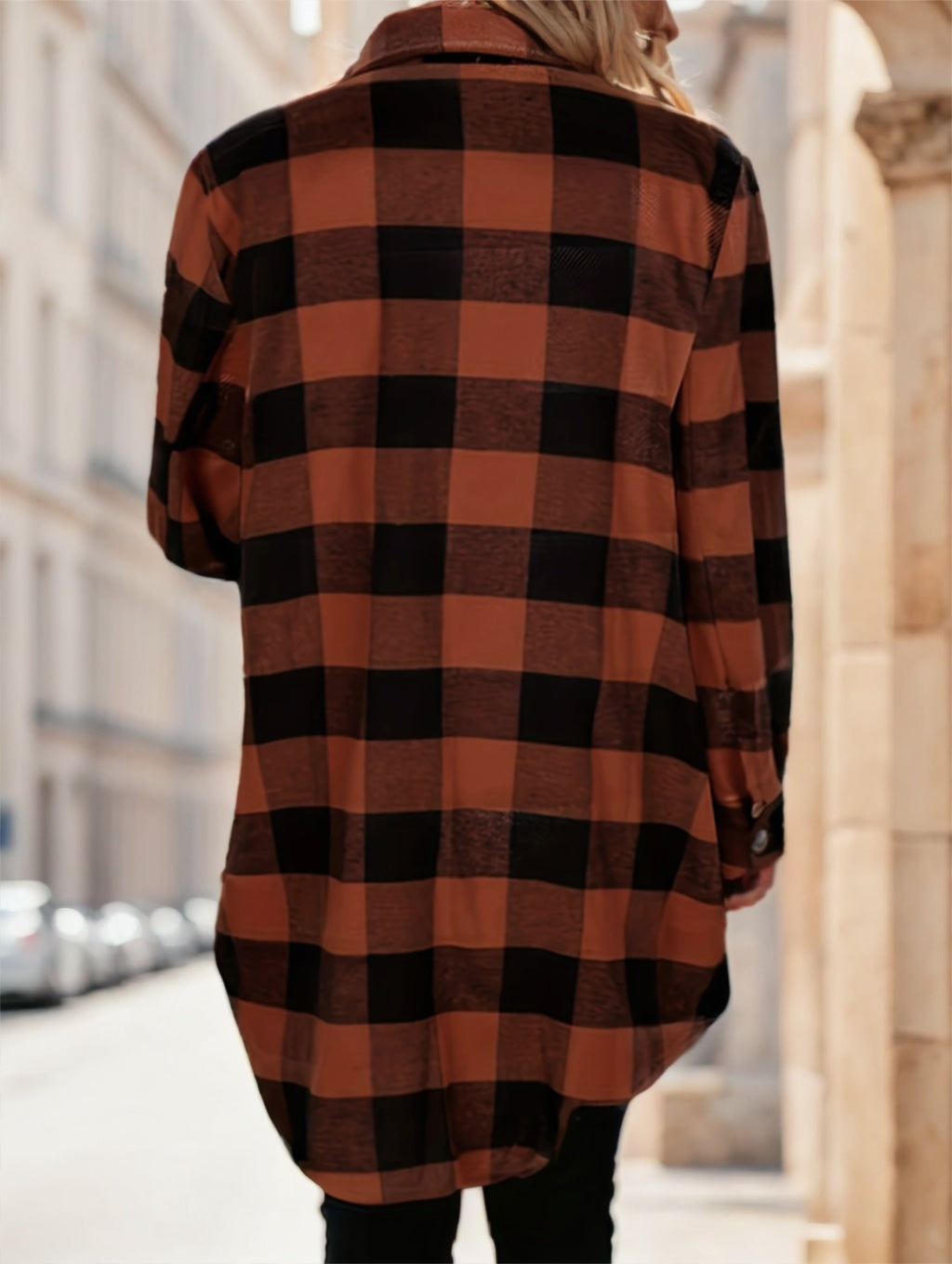 Plaid Print Button Front Shirt - image 6