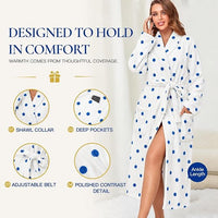 Women's Plush Fleece Long Bathrobe with Shawl Collar, Belt and Pockets, Warm Ankle Length Robe - image 3