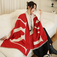 Female Versatile Fashion Thickened Warm Cashmere Scarf - image 6