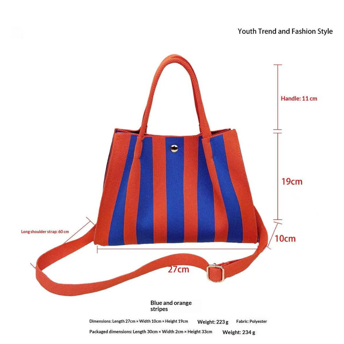 Striped Knit Tote Bag - image 5