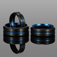 Titanium Ring with Blue Inlay Band - image 1