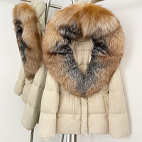 Faux Fur Collar Mid-Length Puffer Jacket - image 4
