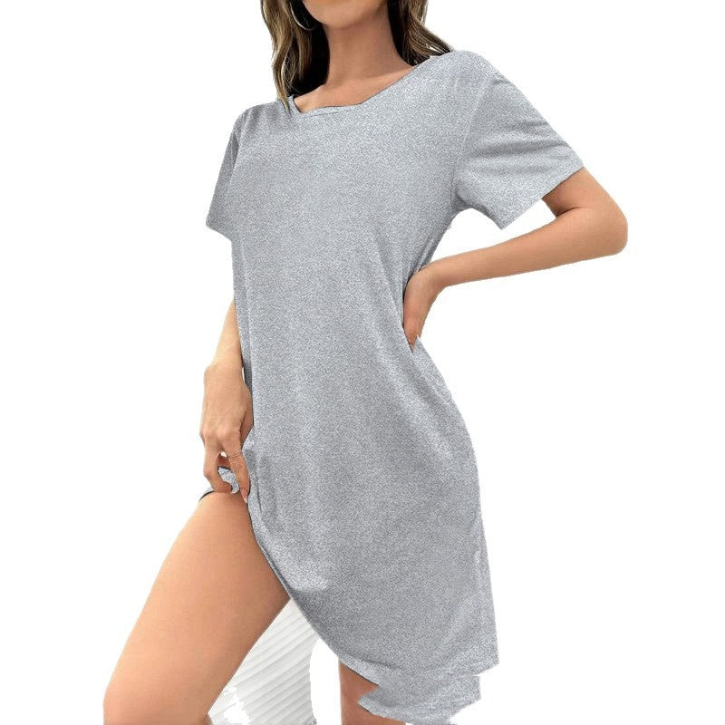 Spring And Summer Home Wear Comfort And Casual Loose Women's Nightdress Short Sleeve Pajamas - image 3