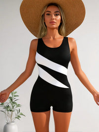 Black and White Stripe Tankini Swimsuit with Boy Shorts - image 3