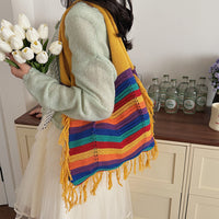 Knit Tassel Beach Tote Bag - image 4