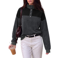 Women's Color Block Stand Collar Pullover Hoodie - image 5