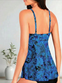 Blue Paisley Wrap V-Neck Tankini Swimsuit - image 4