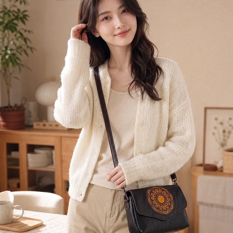 Vintage Embossed Crossbody Phone Bag - image 4