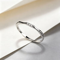 Ultra-Thin Bamboo Rhinestone Ring - image 3