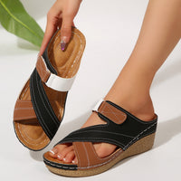 Sewing Line Lightweight Wedge Velcro Multicolor Shoes - image 2