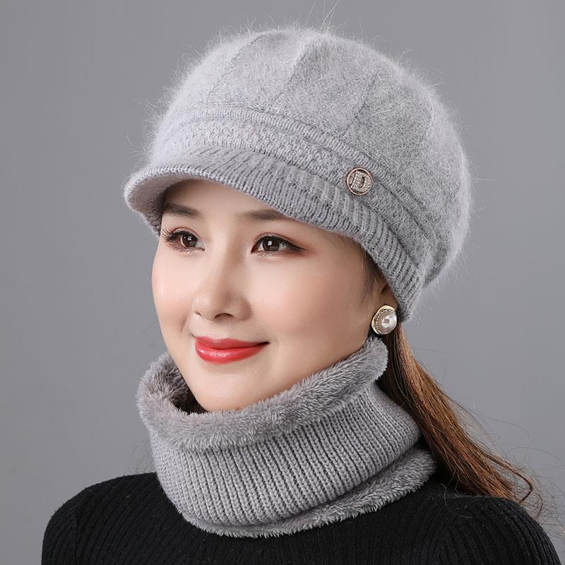 Rabbit Fur Knitted Woolen Cap Women's Autumn Versatile Winter Warm Beanie Hat - image 10
