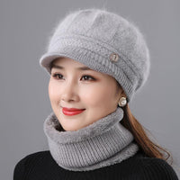 Rabbit Fur Knitted Woolen Cap Women's Autumn Versatile Winter Warm Beanie Hat - image 10