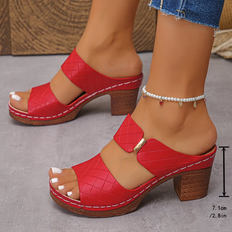 Sandalias acolchadas de tacón grueso sin talón - image 9